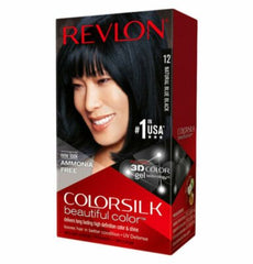 REVLON 12 NATURAL BLUE BLACK COLORSILK WITH KERATIN 3D COLOR - Anwar Store