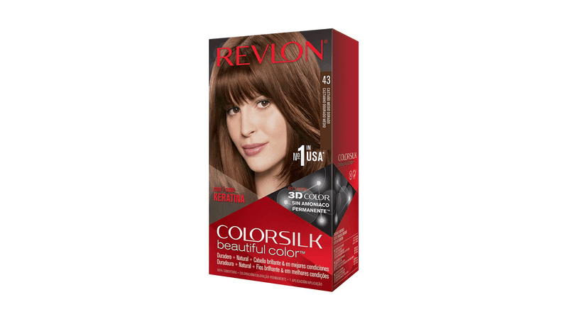 REVLON 43 MEDIUM GOLDEN BROWN COLORSILK WITH KERATIN 3D COLOR - Anwar Store