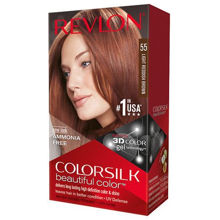 REVLON 55 LIGHT REDDISH BROWN COLORSILK WITH KERATIN 3D COLOR - Anwar Store