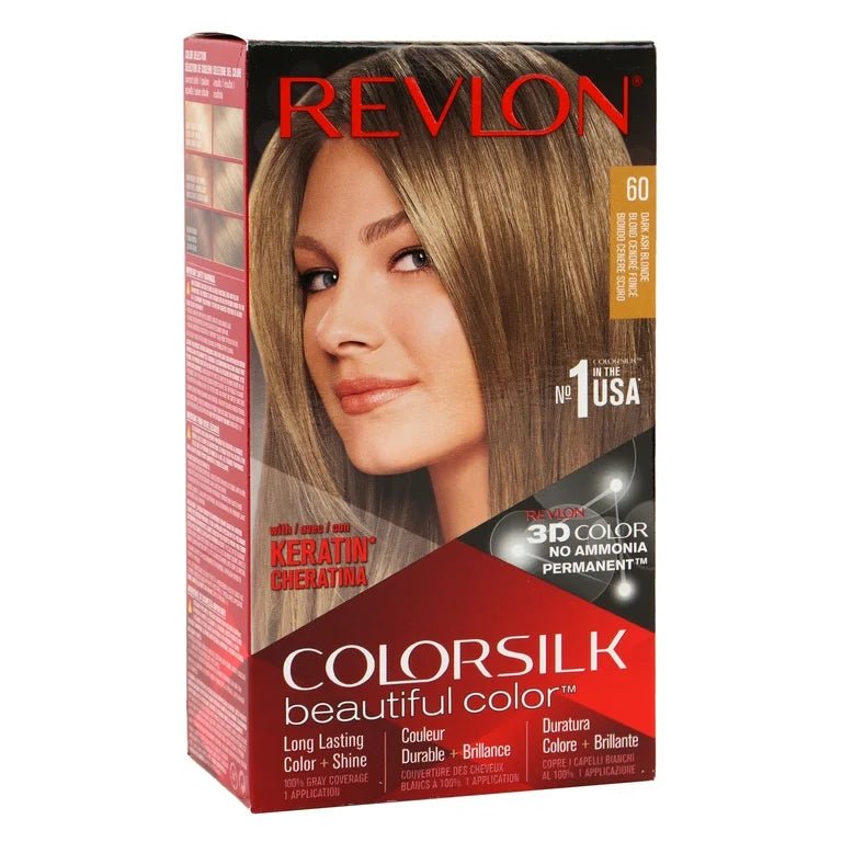 REVLON 60 DARK ASH BLONDE COLORSILK WITH KERATIN 3D COLOR - Anwar Store