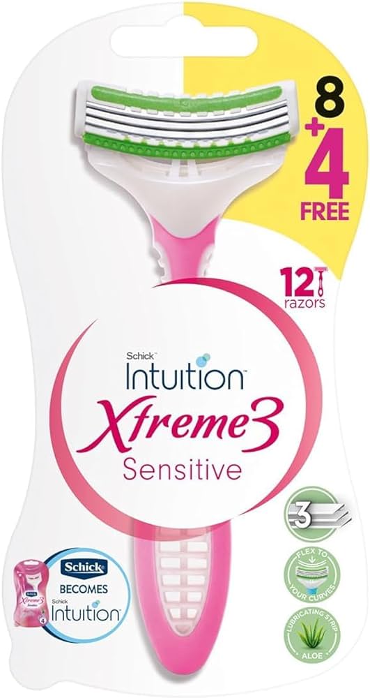 SCHICK INTUITION XTREME3 SENSITIVE 3PCS 8+4FREE 12RAZORS - Anwar Store