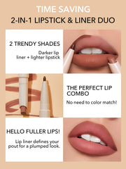 SHEGLAM GLAM 101 LIPSTICK & LINER DUO - CHERRY FUDGE - Anwar Store