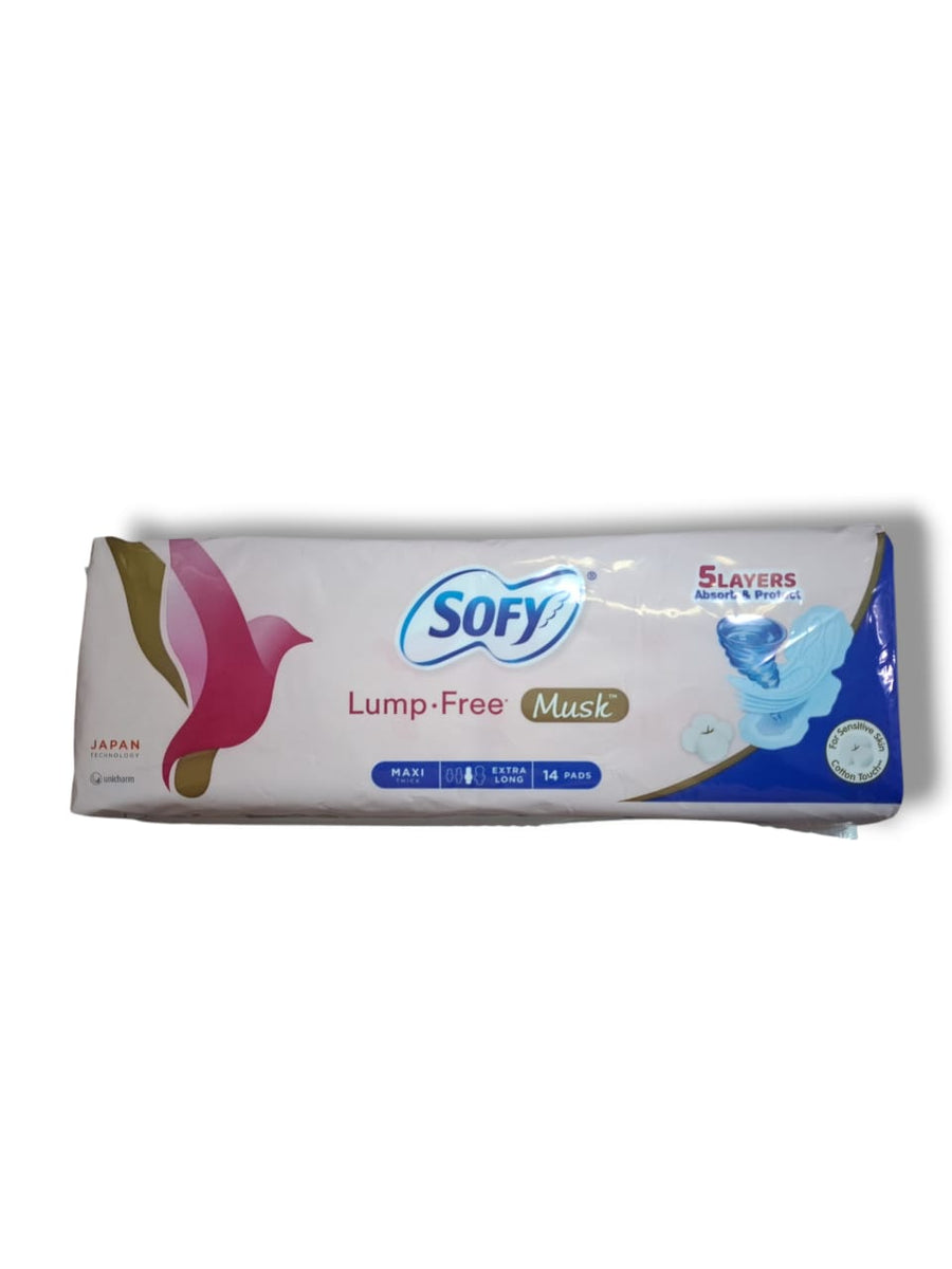 SOFY SOFT MUSK MAXI THICK EXTRA LONG 14 PADS - Anwar Store