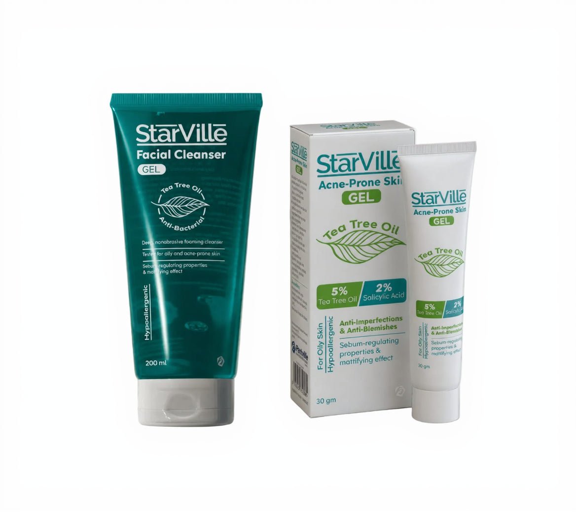 STARVILLE FACIAL CLEANSER 200ML + STARVILLE ACNE PRONE SKIN GEL 30G OFFER - Anwar Store