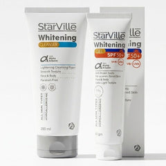 STARVILLE WHITENING CLEANSER 200ML +WHITENING GEL SPF50+ 60GM - Anwar Store