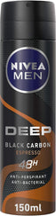 NIVEA MEN Spray DEEP Black Carbon Espresso Scent, 150ml