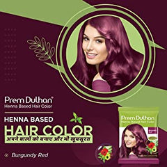PREM DULHAN BURGUNDY RED HENNA BASED HAIR COLOR 10 G