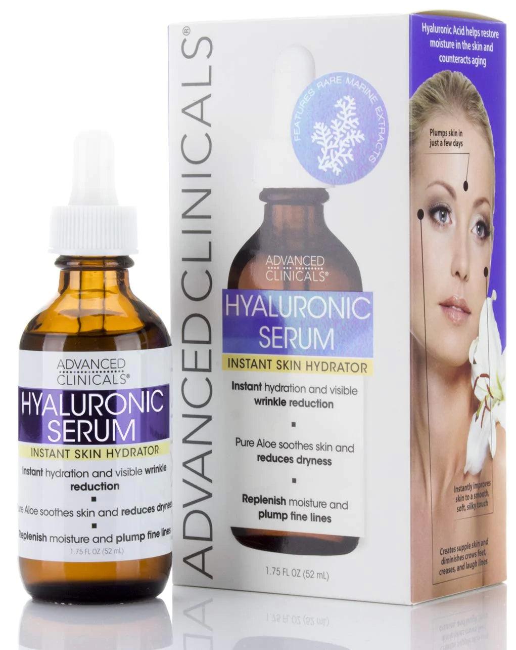 Advanced Clinicals Hyaluronic Acid Face Serum. Anti-aging Face Serum- Instant Skin Hydrator, Plump Fine Lines, Wrinkle Reduction. Anwar Store