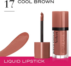 Bourjois Rouge Edition Velvet Liquid lipstick 17 Cool Brown, Volume: 6.7 ml - 0.23fl oz Anwar Store