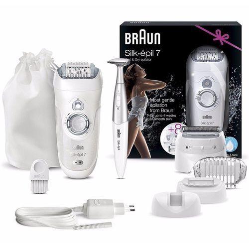 Braun Silk-épil 7 7-561 Wet & Dry epilator with 8 extras incl. Silk-épil 3in1 trimmer. Anwar Store