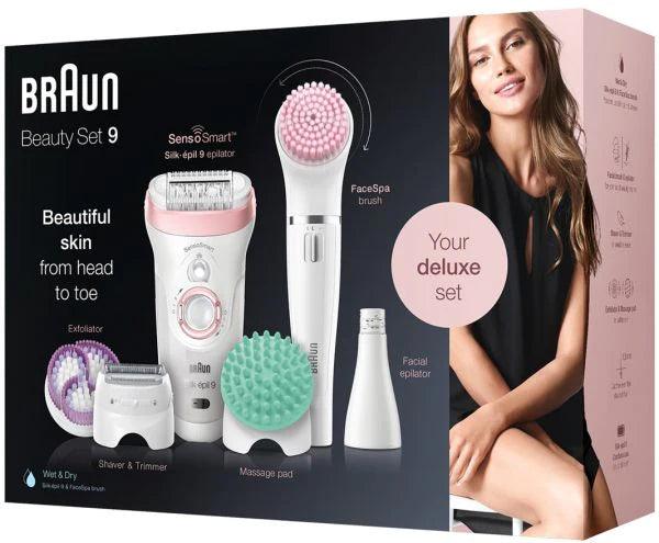 Braun Silk-épil Beauty Set 9 9/985 BS Wet & Dry epilator with 8 extras incl. Braun FaceSpa. Anwar Store