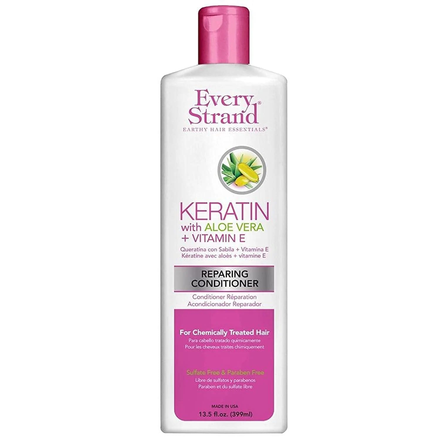 EVERY STRAND Keratin with Aloe Vera + Vitamin E Repairing Conditioner / 13.5 oz 399 ml Anwar Store