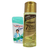 Emami 7 Hair Oil 100ML + Navratna Cool Talc Deo Anwar Store