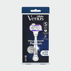 GILLETTE VENUS DELUXE SMOOTH PLATINUM 5 BLADES Razor + 2 CARTRIDGES Anwar Store