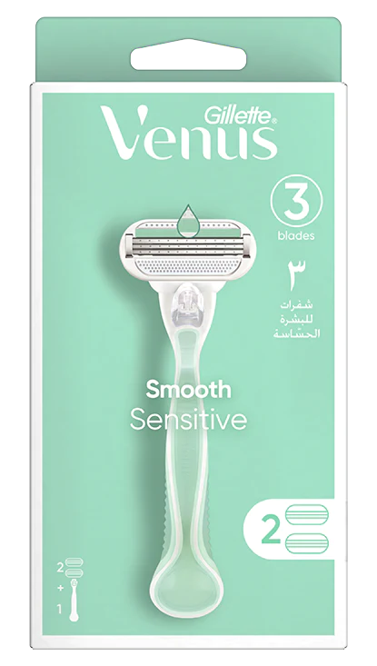 Gillette Venus ماكينة حلاقة Smooth Sensitive 3 شفرات Plus 2 قطعه Anwar Store