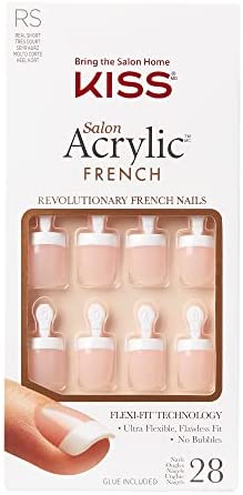 KISS Salon Acrylic French Nude Nails KSA04 28 Nalis Anwar Store