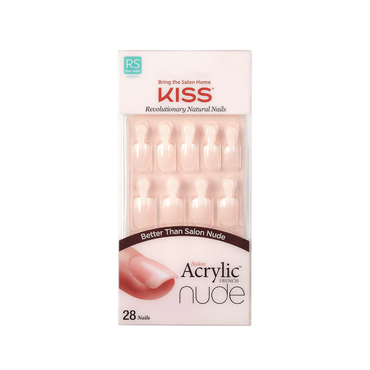 KISS Salon Acrylic Nude French Nails Breathtaking KAN01 28 Nails Anwar Store