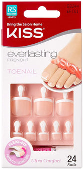 Kiss Everlasting French Toenail Kit Real Short 24 Nail (2 Pack) Anwar Store