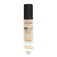 L.A.Girl Pro Matte Hight Definition Long Wear Matte Foundation 30ml, IVORY, GLM671 Anwar Store
