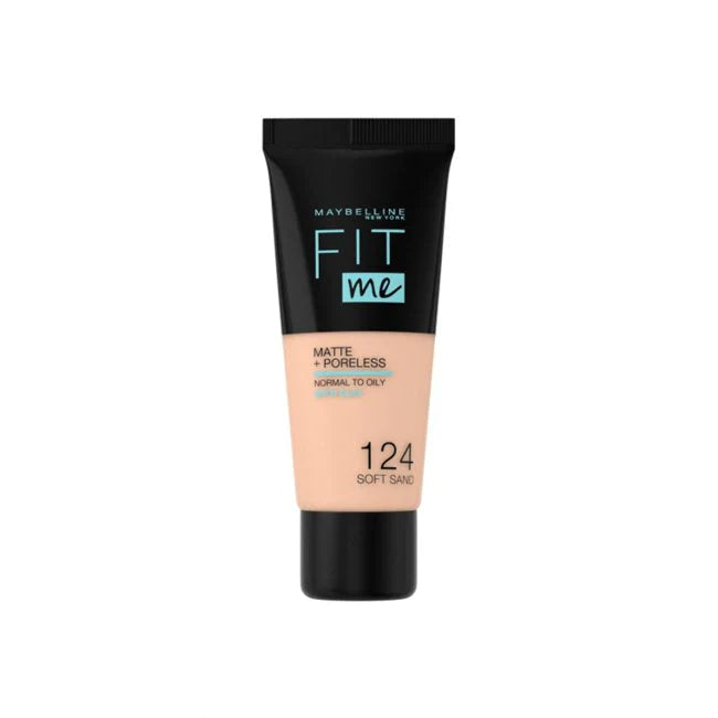 Maybelline Fit Me Matte & Poreless Foundation 124 Soft Sand 30ml Anwar Store