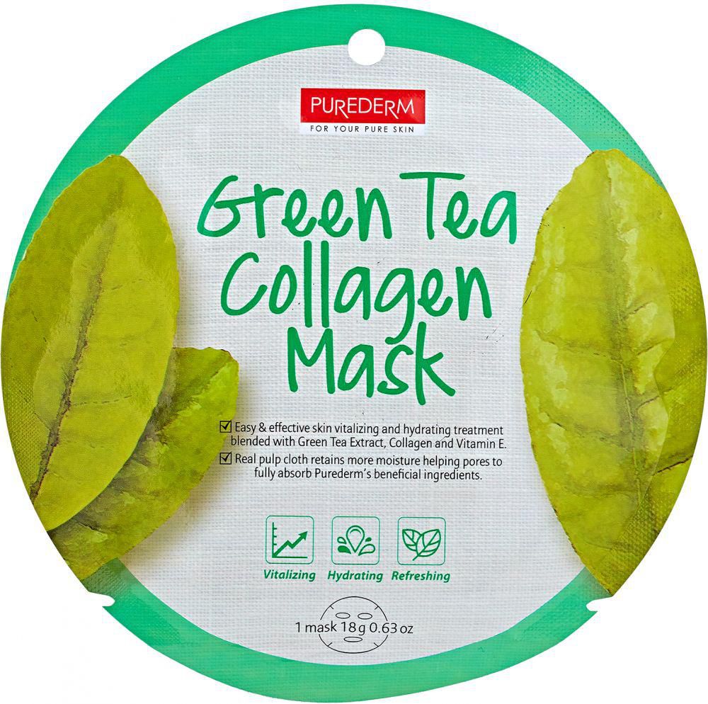 PUREDERM GREEN TEA COLLAGEN SHEET MASK Anwar Store