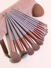 SHEGLAM 1pc Makeup Sponge & 13pcs Makeup Brush Set With Storage Bag Anwar Store