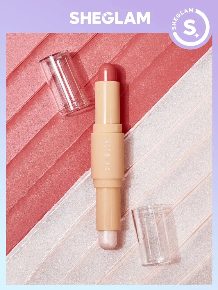 SHEGLAM Jelly Wow Blush & Dewy Highlighter Stick-Risky Behavior Anwar Store