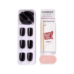 imPRESS Color Press-on Manicur All Black KIMC020C NAILS Anwar Store