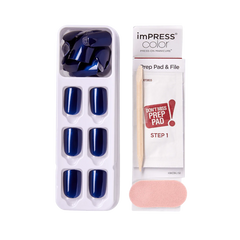 imPRESS Color Press-on Manicure NEVER TOO NAVY KIMC016 NAILS Anwar Store