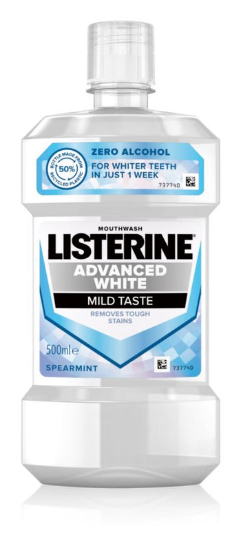 LISTERINE ADVANCED WHITE MILDER TASTE 500ML