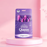 QUEEN TRIPLE BLADE RAZOR WITH MOISTURIZING STRIP (6+2) Q147