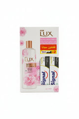 LUX SOFT ROSE BODY WASH250ML+2 FREE TOOTHPASTE SIGNALCHARCOAL25GM