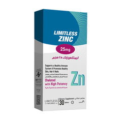 Limitless Zinc 25mg 30 Tabs