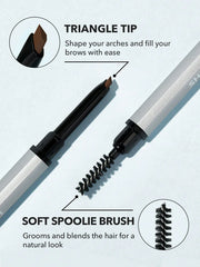 SHEGLAM FEATHERY ANGLED BROW PENCIL - DARK BROWN