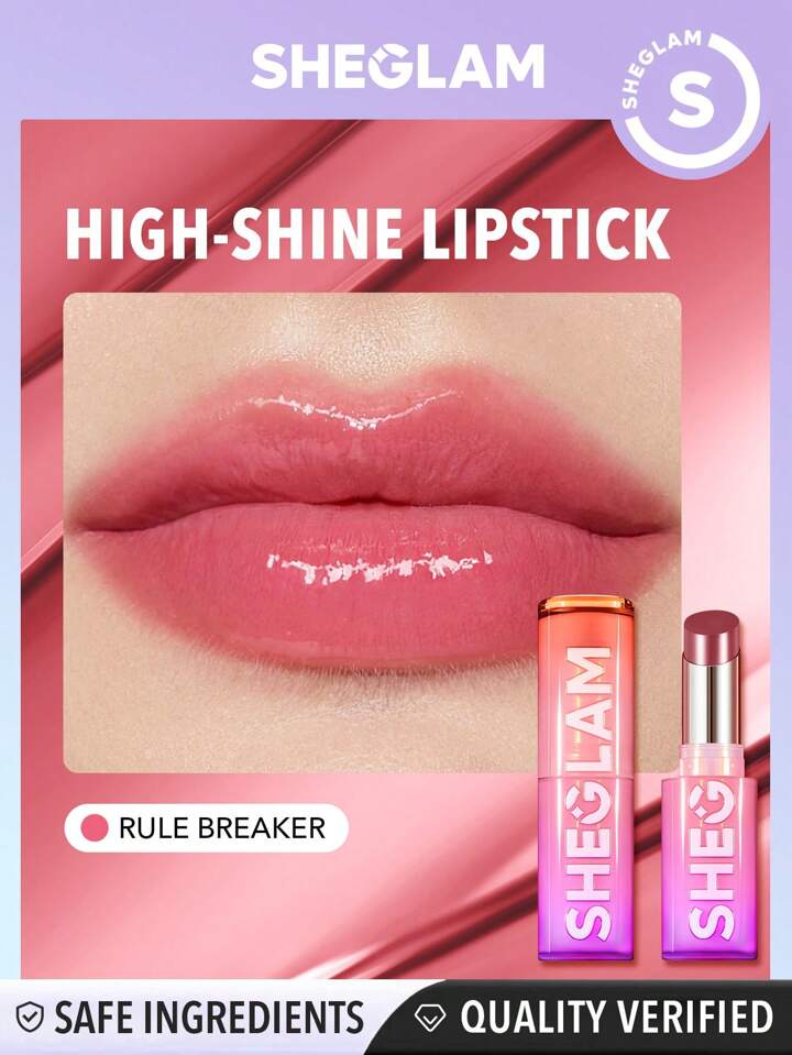 SHEGLAM MIRROR KISS HIGH-SHINE LIPSTICK- RULE BREAKER 2.9G