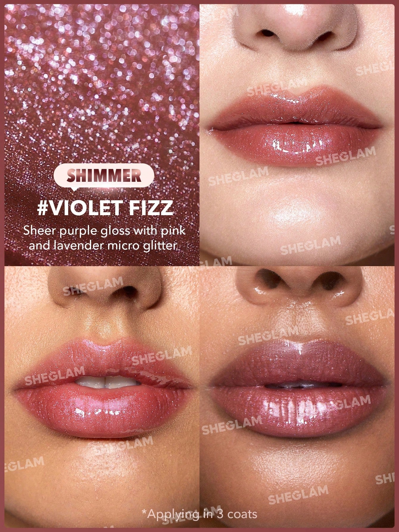 SHEGLAM POUT-PERFECT SHIMMER LIP PLUMPER-VIOLET FIZZ 2G
