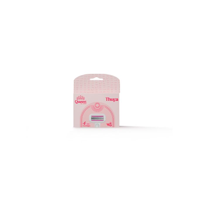 Queen Thuya 5 Blade Razor Refills – 4 Cartridges