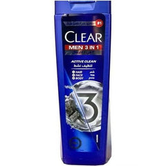 CLEAR MEN 3 IN 1 ACTIVE CLEAN HAIR , FACE & BODY 180ML