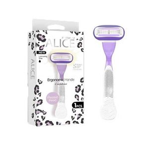 ALICE ERGONOMIC HANDLE CONFIDENCE 5 TRIPLE BLADE 1PCS PURPLE