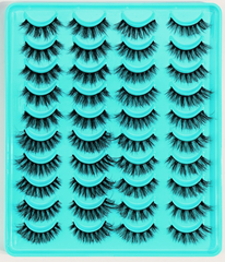 SHEIN MANGA LASHES, (Turquoise ) 20PAIRS MIX TYPE FALSE EYELASHES