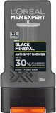 L`OREAL MEN EXPERT BLACK MINERAL ANTI-SPOT SHOWER BODY / FACE / HAIR 300ML