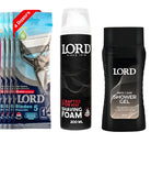 LORD SHAVING BOX(SHOWER GEL+SHAVING FOAM+4 RAZORS)