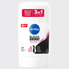 NIVEA BLACK AND WHITE INVISIBLE CLEAR ANTI-PERSPIRANT STICK 50ML