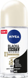 NIVEA BLACK & WHITE INVISIBLE SILKY SMOOTH, ANTIPERSPIRANT FOR WOMEN, ROLL-ON 50ML