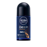 NIVEA MEN DEEP Black Carbon Espresso, Antiperspirant for Men, Antibacterial, Roll-on 50ml