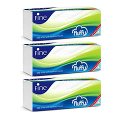FINE FLUFFY 3 WHITE STERILIZED TISSUE PACKS + FRESH WIPES OFFER
