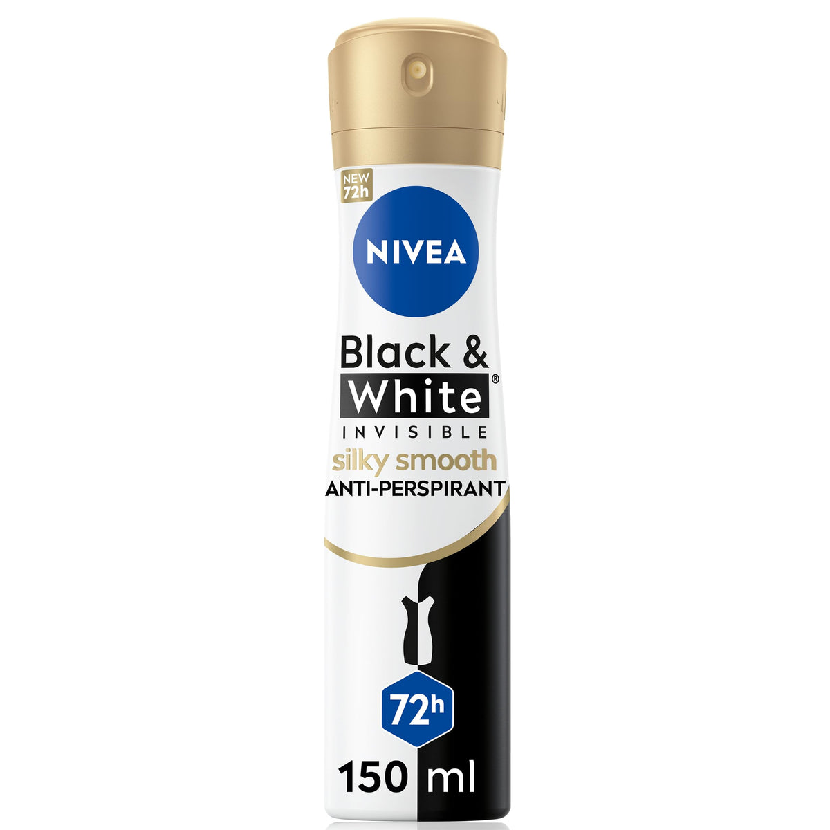 NIVEA WOMEN BLACK & WHITE SILKY SMOOTH SPRAY 150ML DISC