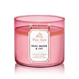 BATH & BODY WHITE BARN ROSE WATER & IVY CANDLE 411GM