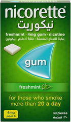 Nicorette FreshMint 4mg Nicotine Chewing Gum 30 Tablets