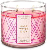 BATH & BODY ROSE WATER & IVY CANDLE 411GM